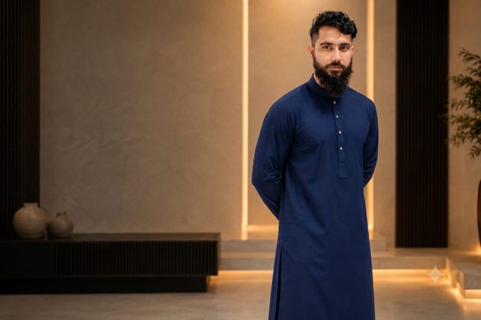 Navy Blue 002 — Made-to-Measure Shalwar Kameez | KurtaSaz