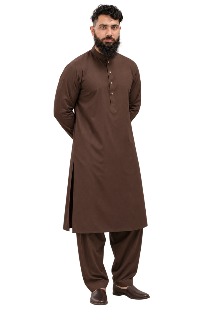 Brown 008 — Wash & Wear Shalwar Kameez